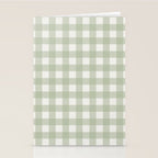 Sage Green Gingham Check Pattern Stationery Card Gallery Image 2