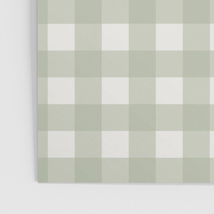 Sage Green Gingham Check Pattern Poster Gallery Image 3