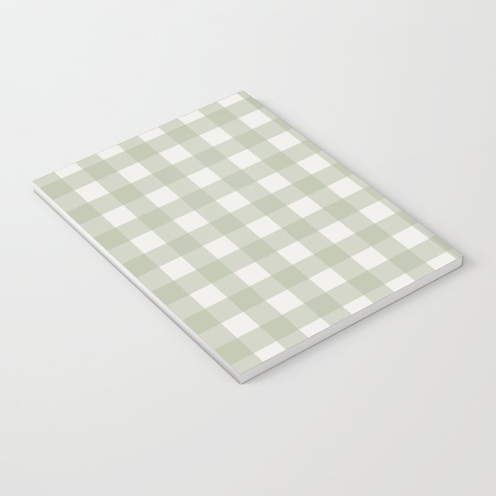 Sage Green Gingham Check Pattern Notebook Gallery Image 3