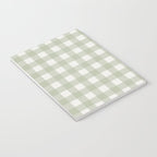 Sage Green Gingham Check Pattern Notebook Gallery Image 3
