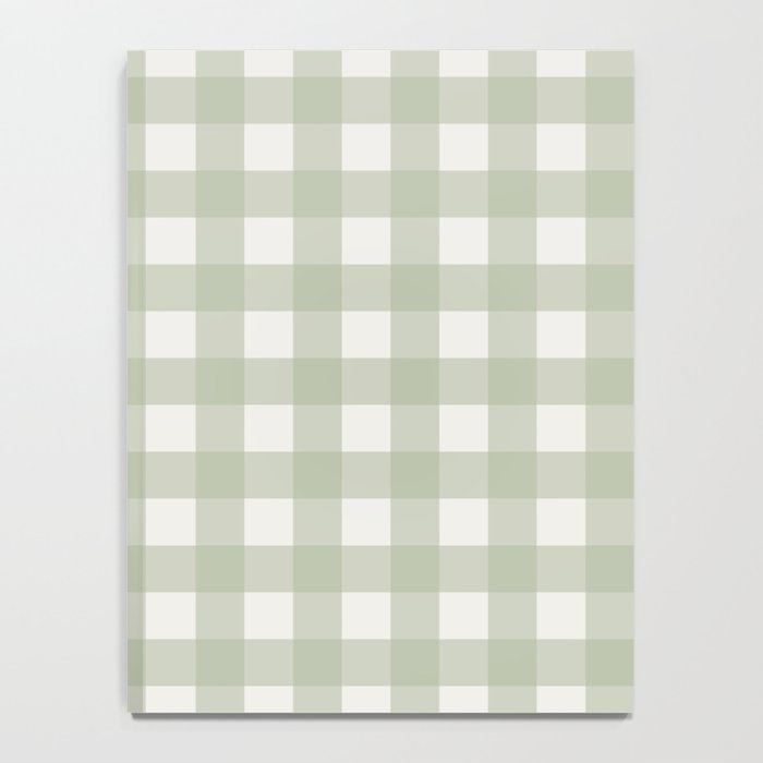 Sage Green Gingham Check Pattern Notebook Gallery Image 4