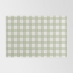 Sage Green Gingham Check Pattern Rug Gallery Image 2