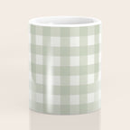 Sage Green Gingham Check Pattern Coffee Mug Gallery Image 4