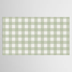 Sage Green Gingham Check Pattern Tablecloth Gallery Image 2
