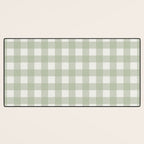 Sage Green Gingham Check Pattern Desk Mat Gallery Image 3