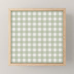 Sage Green Gingham Check Pattern Mini Art Print Gallery Image 1
