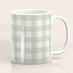 Sage Green Gingham Check Pattern Coffee Mug Gallery Image 1