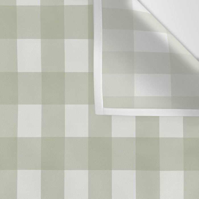 Sage Green Gingham Check Pattern Wall Tapestry Gallery Image 3