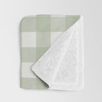 Sage Green Gingham Check Pattern Throw Blanket Gallery Image 3