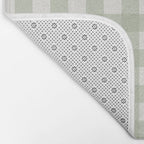 Sage Green Gingham Check Pattern Bath Mat Gallery Image 2