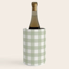 Sage Green Gingham Check Pattern Wine Chiller Gallery Image 2