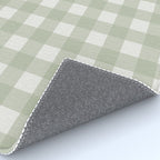 Sage Green Gingham Check Pattern Rug Gallery Image 4