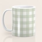 Sage Green Gingham Check Pattern Coffee Mug Gallery Image 3
