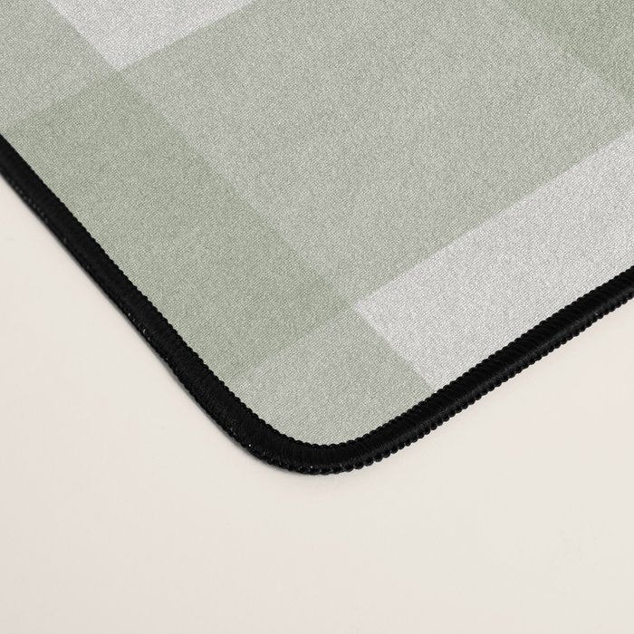 Sage Green Gingham Check Pattern Desk Mat Gallery Image 4
