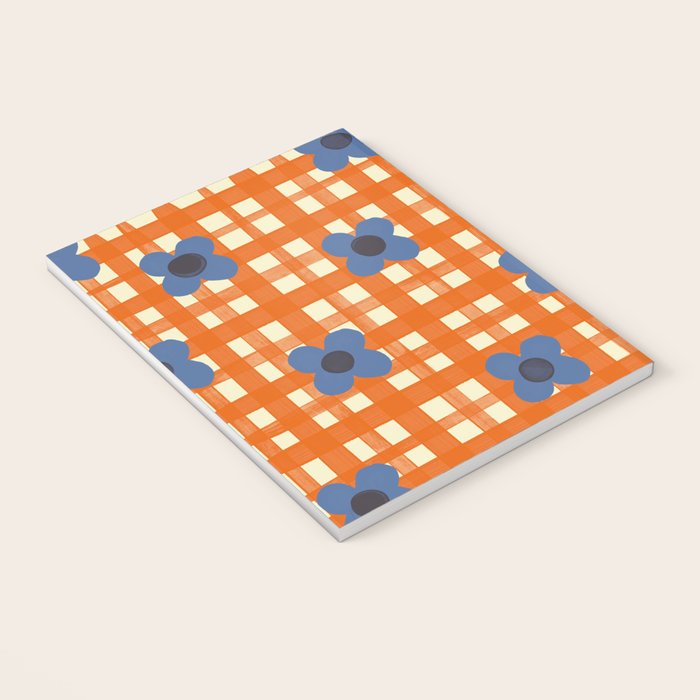 Red floral check pattern Notebook Gallery Image 3