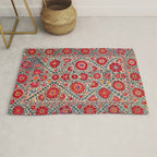 Kermina Suzani Uzbekistan Embroidery Print Rug Gallery Image 1