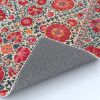 Kermina Suzani Uzbekistan Embroidery Print Rug Gallery Image 4