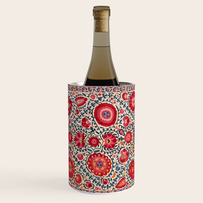 Kermina Suzani Uzbekistan Embroidery Print Wine Chiller Gallery Image 1