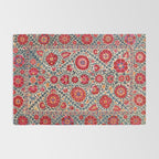 Kermina Suzani Uzbekistan Embroidery Print Rug Gallery Image 2