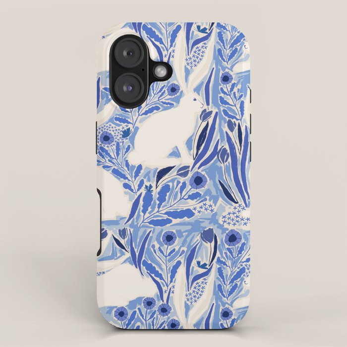 Hare Meadow Indigo iPhone Case Gallery Image 1