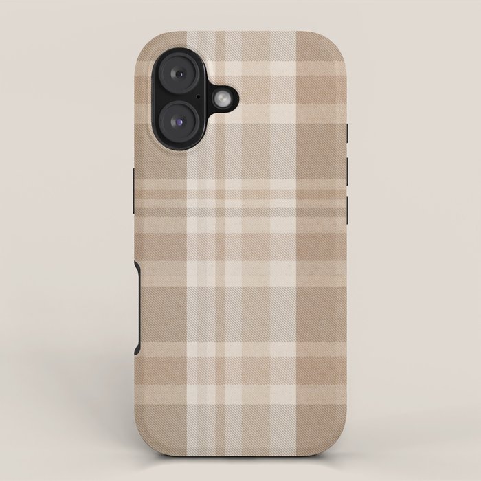 Plaid Prints, Brown and Beige iPhone Case Gallery Image 1