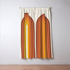 Gradient Arch IX Retro Orange Mid Century Modern Rainbow Window Curtain Gallery Image 3