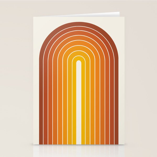 Gradient Arch IX Retro Orange Mid Century Modern Rainbow Stationery Card Gallery Image 2