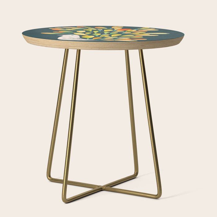 Watercolor Peacock Side Table Gallery Image 1