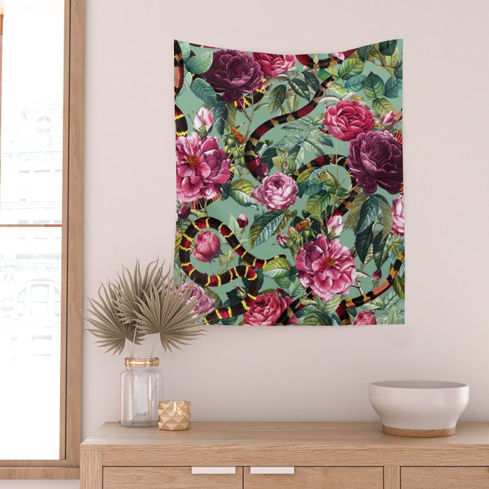 Snakes and Roses II Wall Tapestry Gallery Image 2