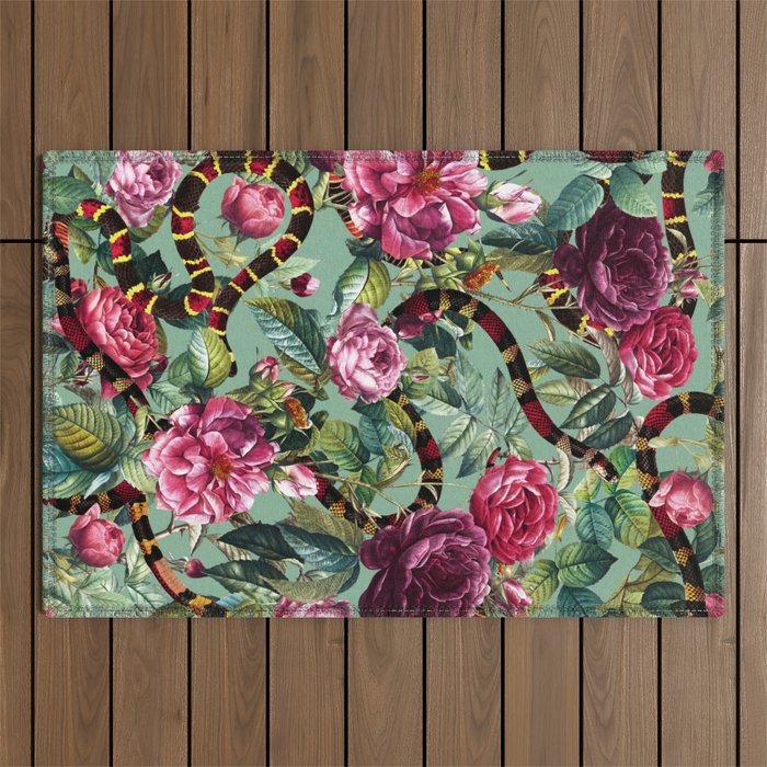Snakes and Roses II Outdoor Rug Gallery Image 1