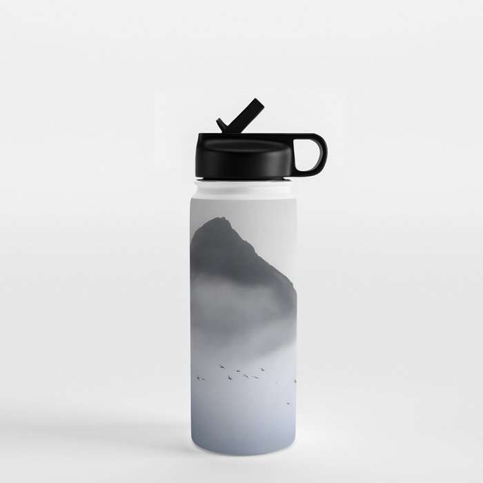 Still Summit - Birds Over Foggy Ridge Water Bottle Gallery Image 1