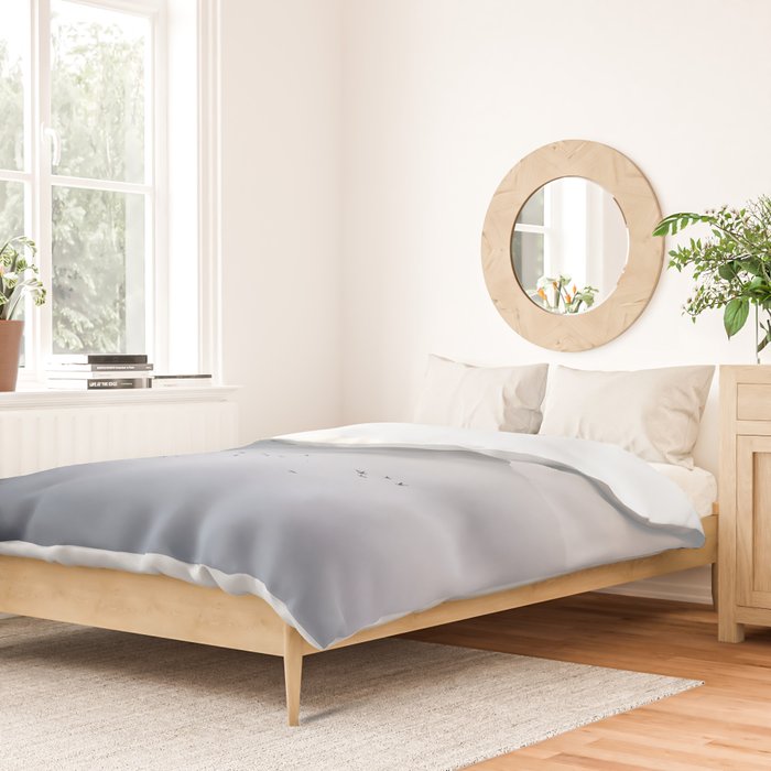 Still Summit - Birds Over Foggy Ridge Duvet Cover Gallery Image 2