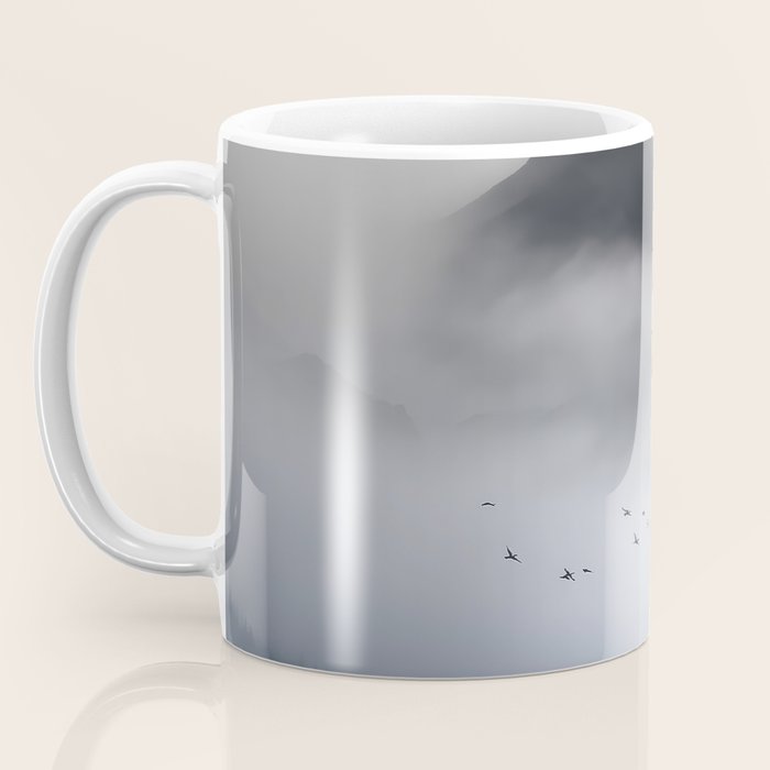 Still Summit - Birds Over Foggy Ridge Coffee Mug Gallery Image 3