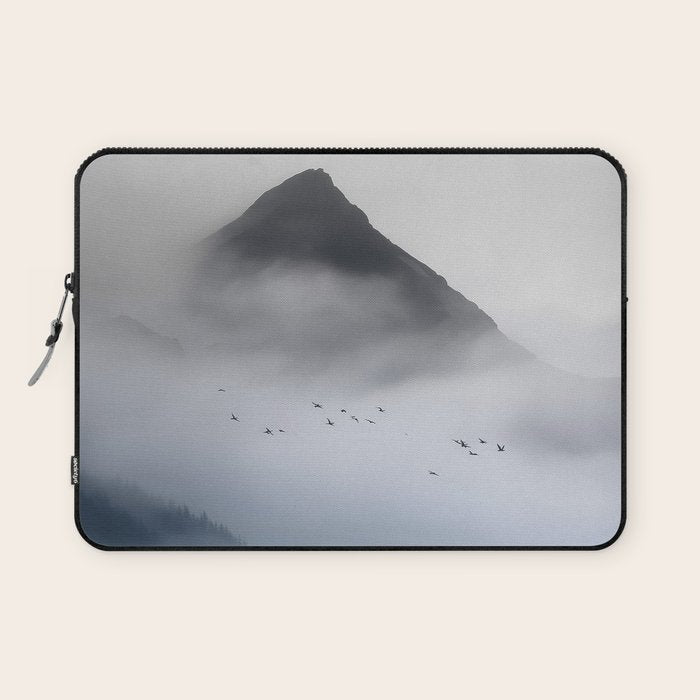 Still Summit - Birds Over Foggy Ridge Laptop Sleeve Gallery Image 1