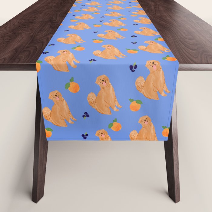 Golden Retriever and fruits Table Runner Gallery Image 1