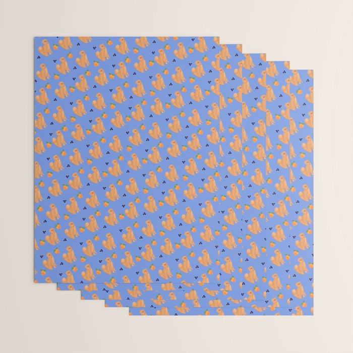 Golden Retriever and fruits Wrapping Paper Gallery Image 3