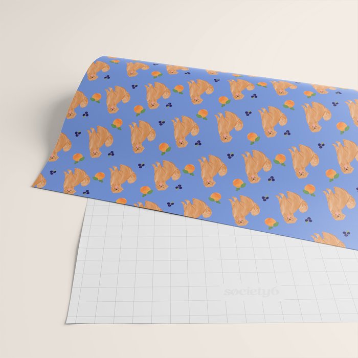 Golden Retriever and fruits Wrapping Paper Gallery Image 2