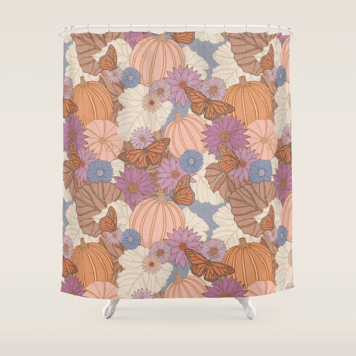 Pumpkin Harvest Shower Curtain Gallery Image 1