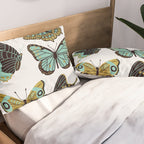 Texas Butterflies - Mint and Gold Pillow Sham Gallery Image 2