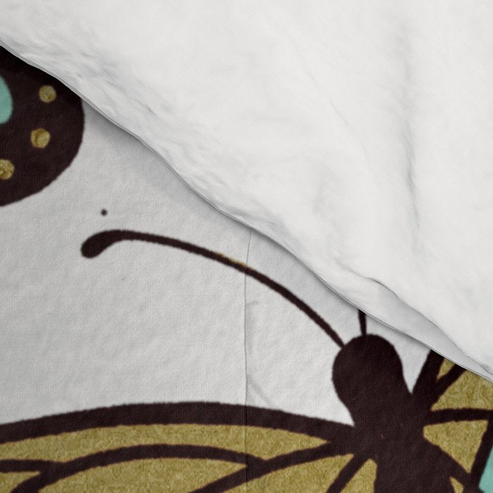 Texas Butterflies - Mint and Gold Comforter Gallery Image 4