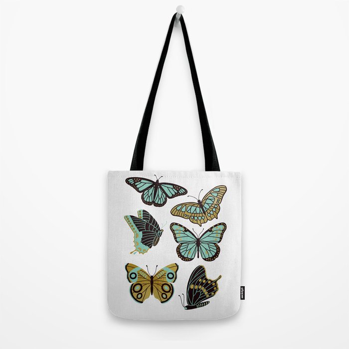 Texas Butterflies - Mint and Gold Tote Bag Gallery Image 2