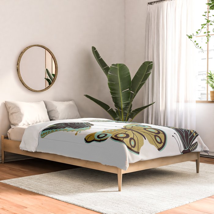 Texas Butterflies - Mint and Gold Comforter Gallery Image 2