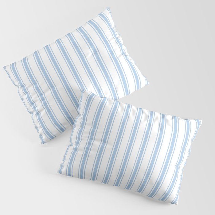 Light blue ticking stripes Pillow Sham Gallery Image 1