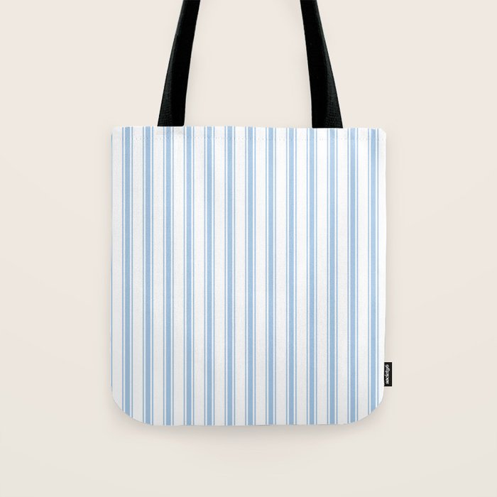 Light blue ticking stripes Tote Bag Gallery Image 1