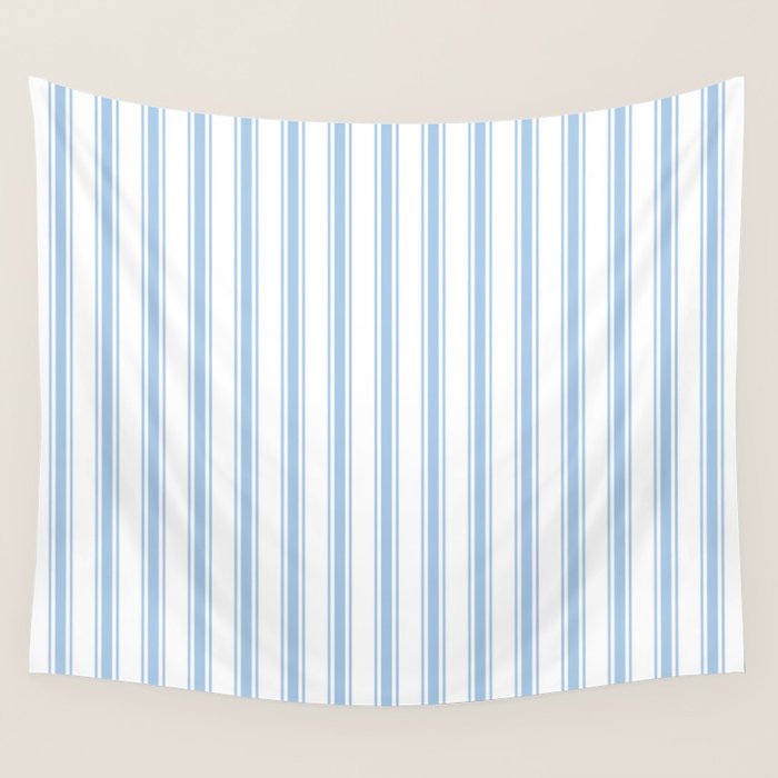 Light blue ticking stripes Wall Tapestry Gallery Image 4