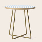 Light blue ticking stripes Side Table Gallery Image 1