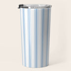 Light blue ticking stripes Travel Mug Gallery Image 3