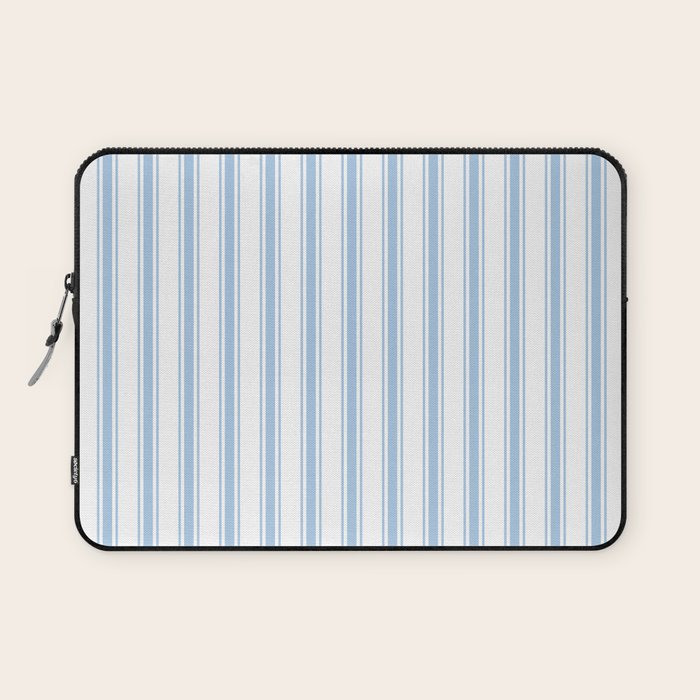 Light blue ticking stripes Laptop Sleeve Gallery Image 1