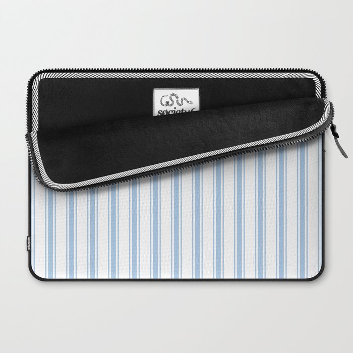 Light blue ticking stripes Laptop Sleeve Gallery Image 2
