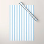 Light blue ticking stripes Wrapping Paper Gallery Image 1